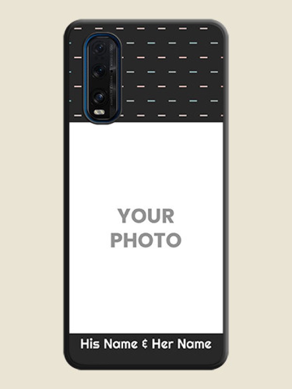 Custom Line Pattern Design with Text on Space Black Custom Soft Matte Phone Back Cover - Oppo Find X2 - alternate view