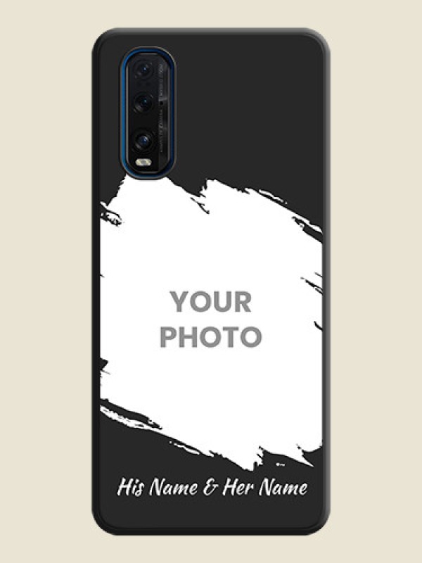Custom Grunge Brush Strokes on Photo on Space Black Soft Matte Back Cover - Oppo Find X2 - alternate view
