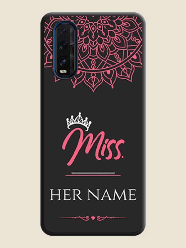 Custom Mrs Name with Floral Design on Space Black Personalized Soft Matte Phone Covers - Oppo Find X2 - alternate view