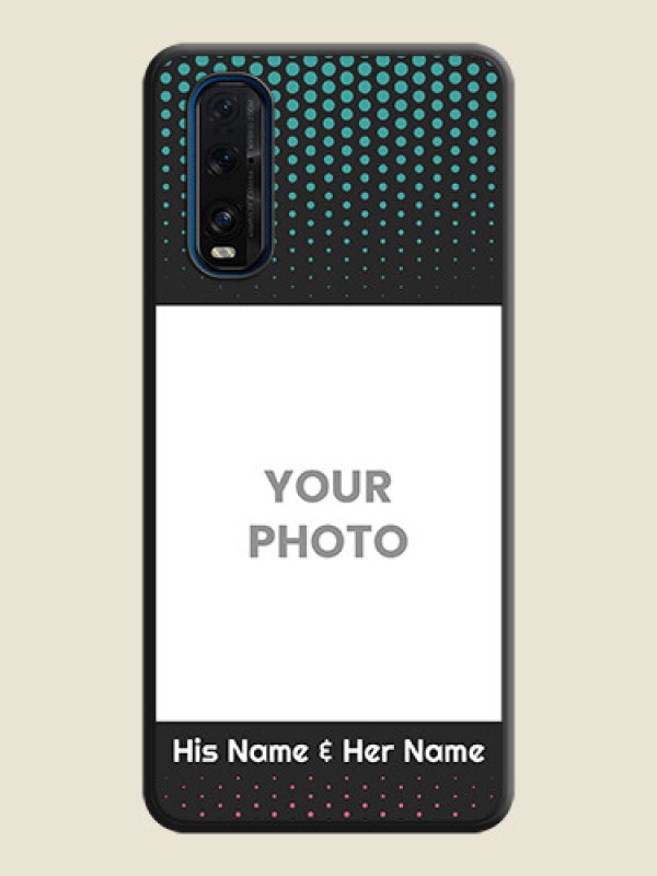 Custom Faded Dots with Grunge Photo Frame and Text on Space Black Custom Soft Matte Phone Cases - Oppo Find X2 - alternate view