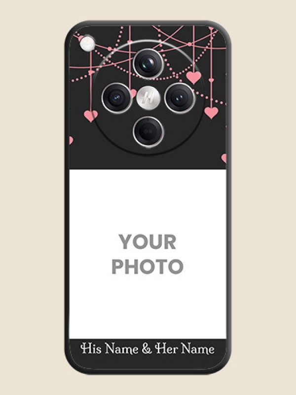 Custom Pink Love Hangings with Text On Space Black Custom Soft Matte Mobile Back Cover - Oppo Find X8 5G - alternate view