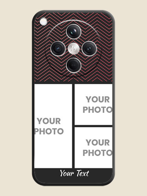 Custom Wave Pattern with 3 Image Holder On Space Black Custom Soft Matte Mobile Back Cover - Oppo Find X8 5G - alternate view