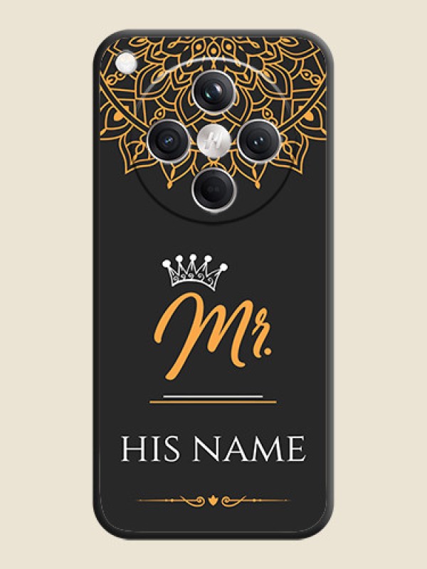 Custom Mr Name with Floral Design On Space Black Custom Soft Matte Mobile Back Cover - Oppo Find X8 5G - alternate view
