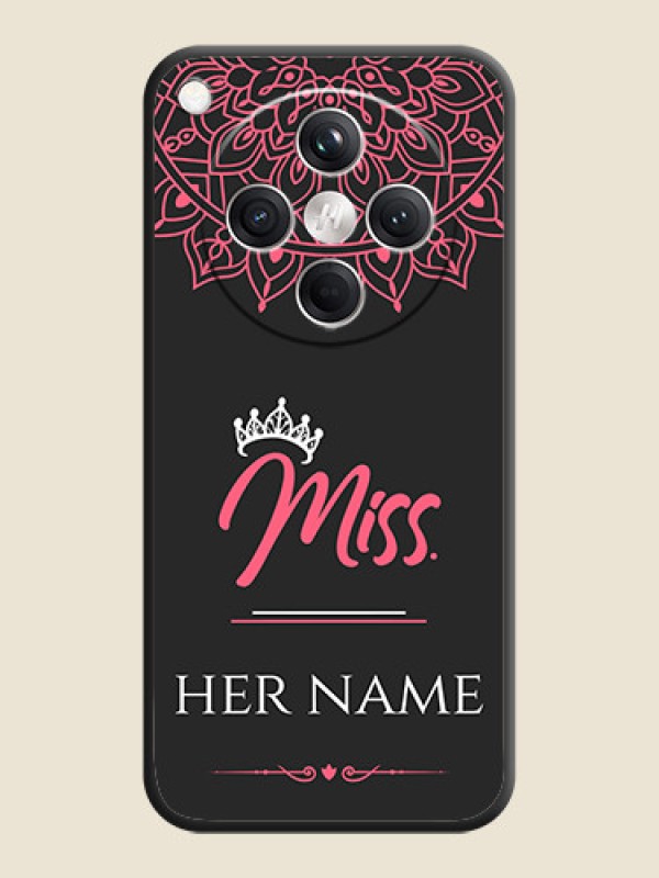Custom Mrs Name with Floral Design On Space Black Custom Soft Matte Mobile Back Cover - Oppo Find X8 5G - alternate view