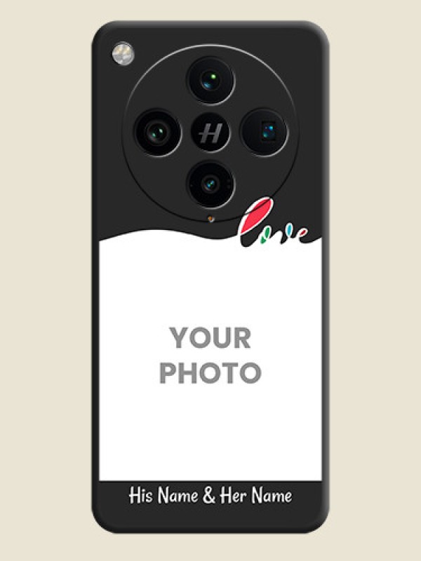 Custom Fall in Love Pattern with Picture on Photo On Space Black Custom Soft Matte Mobile Back Cover - Oppo Find X8 Pro 5G - alternate view