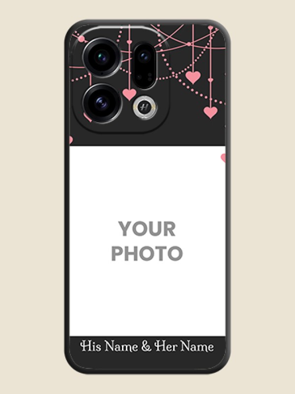 Custom Pink Love Hangings with Text On Space Black Custom Soft Matte Mobile Back Cover - Oppo Find X9 5G - alternate view