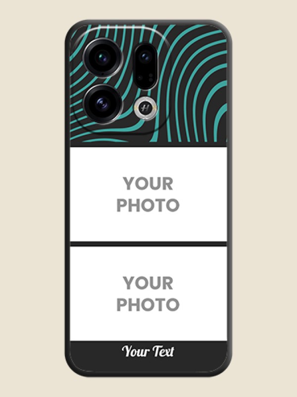 Custom Wave Pattern with 2 Image Holder On Space Black Custom Soft Matte Mobile Back Cover - Oppo Find X9 5G - alternate view