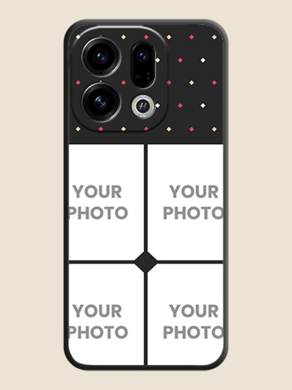 Custom Multicolor Dotted Pattern with 4 Image Holder On Space Black Custom Soft Matte Mobile Back Cover - Oppo Find X9 5G - alternate view