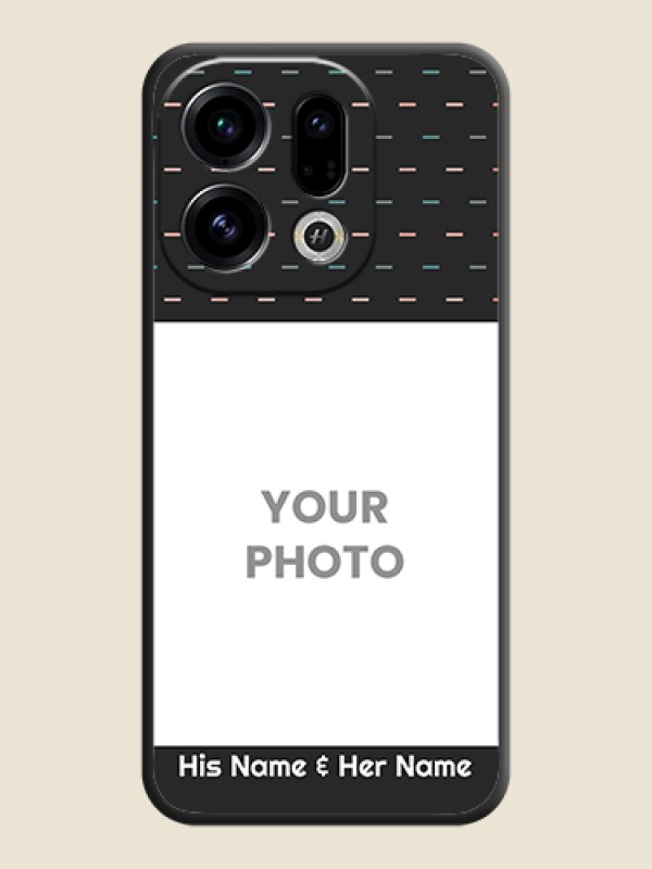 Custom Line Pattern Design with Text On Space Black Custom Soft Matte Mobile Back Cover - Oppo Find X9 5G - alternate view