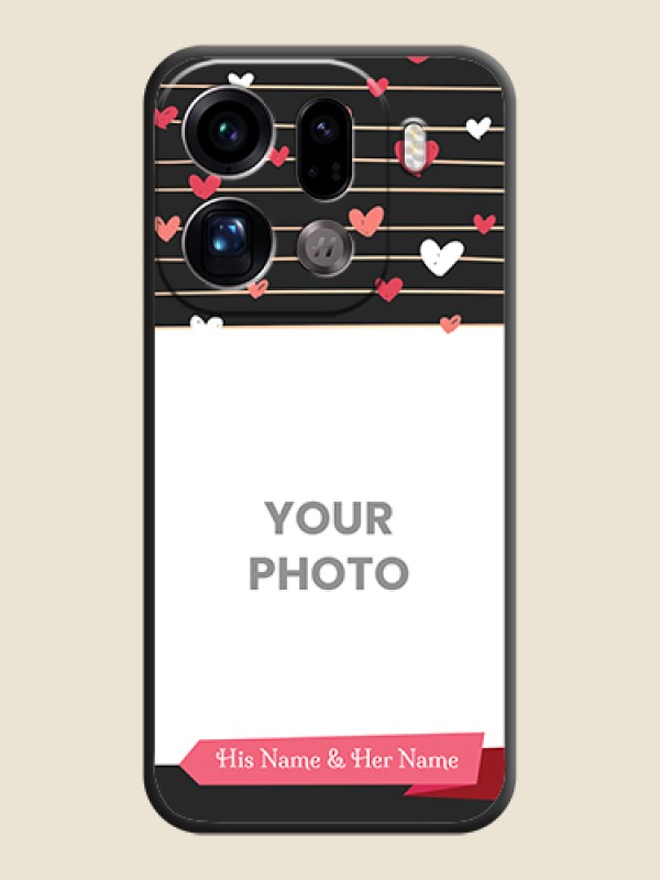 Custom Love Pattern with Name on Pink Ribbon on Photo On Space Black Custom Soft Matte Mobile Back Cover - Oppo Find X9 Pro 5G - alternate view