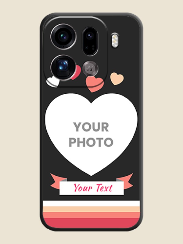 Custom Love Shaped Photo with Colorful Stripes On Space Black Custom Soft Matte Mobile Back Cover - Oppo Find X9 Pro 5G - alternate view
