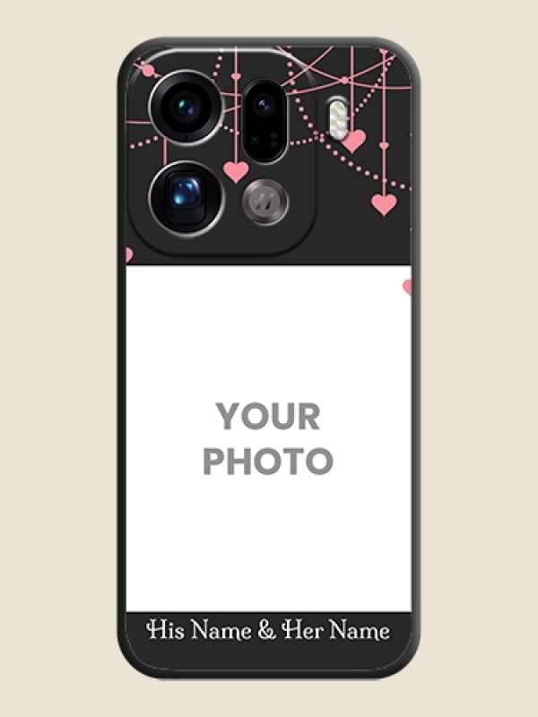 Custom Pink Love Hangings with Text On Space Black Custom Soft Matte Mobile Back Cover - Oppo Find X9 Pro 5G - alternate view