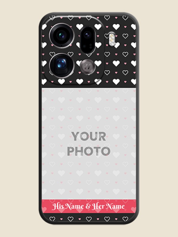 Custom White Color Love Symbols with Text Design on Photo On Space Black Custom Soft Matte Mobile Back Cover - Oppo Find X9 Pro 5G - alternate view