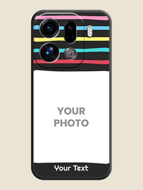 Custom Multicolor Lines with Image On Space Black Custom Soft Matte Mobile Back Cover - Oppo Find X9 Pro 5G - alternate view