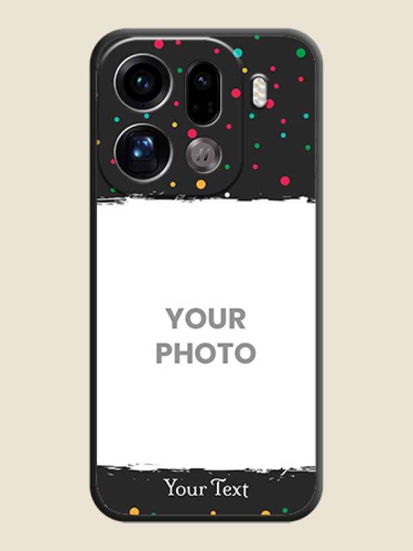 Custom Multicolor Dotted Pattern with Text On Space Black Custom Soft Matte Mobile Back Cover - Oppo Find X9 Pro 5G - alternate view