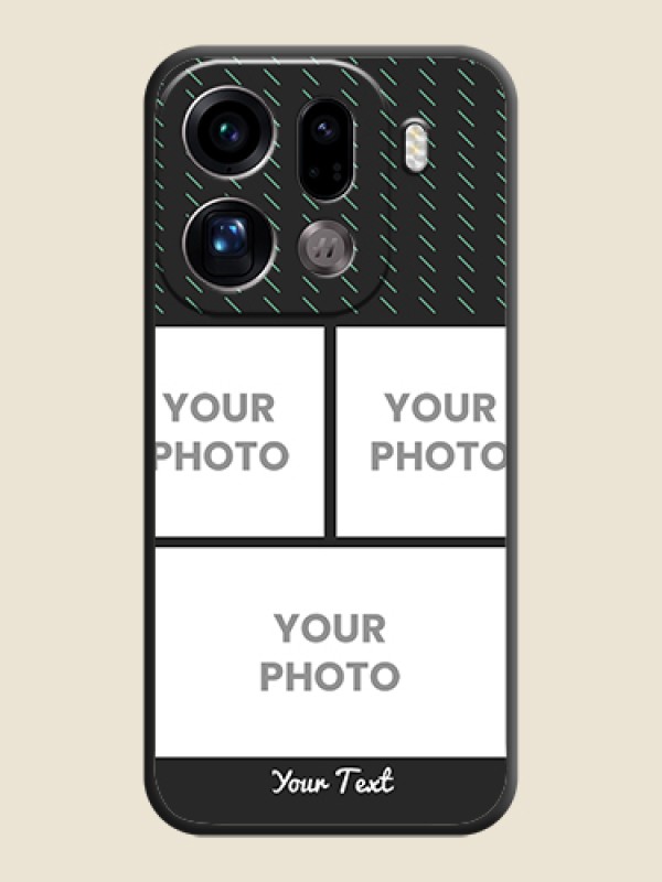 Custom Cross Dotted Pattern with 2 Image Holder On Space Black Custom Soft Matte Mobile Back Cover - Oppo Find X9 Pro 5G - alternate view