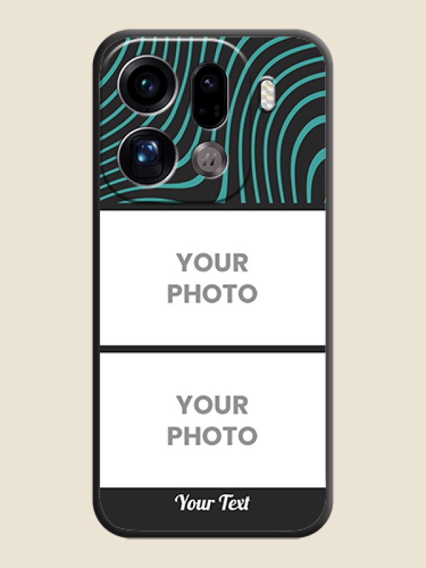 Custom Wave Pattern with 2 Image Holder On Space Black Custom Soft Matte Mobile Back Cover - Oppo Find X9 Pro 5G - alternate view