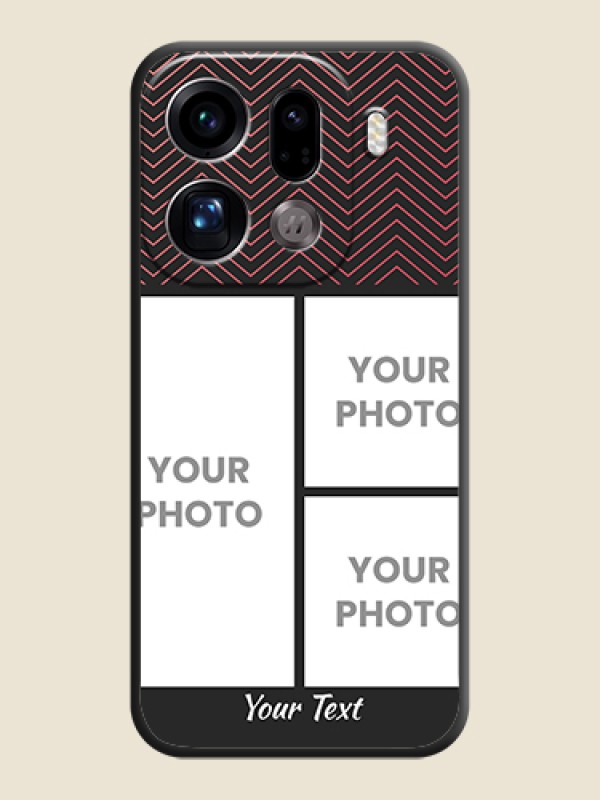 Custom Wave Pattern with 3 Image Holder On Space Black Custom Soft Matte Mobile Back Cover - Oppo Find X9 Pro 5G - alternate view