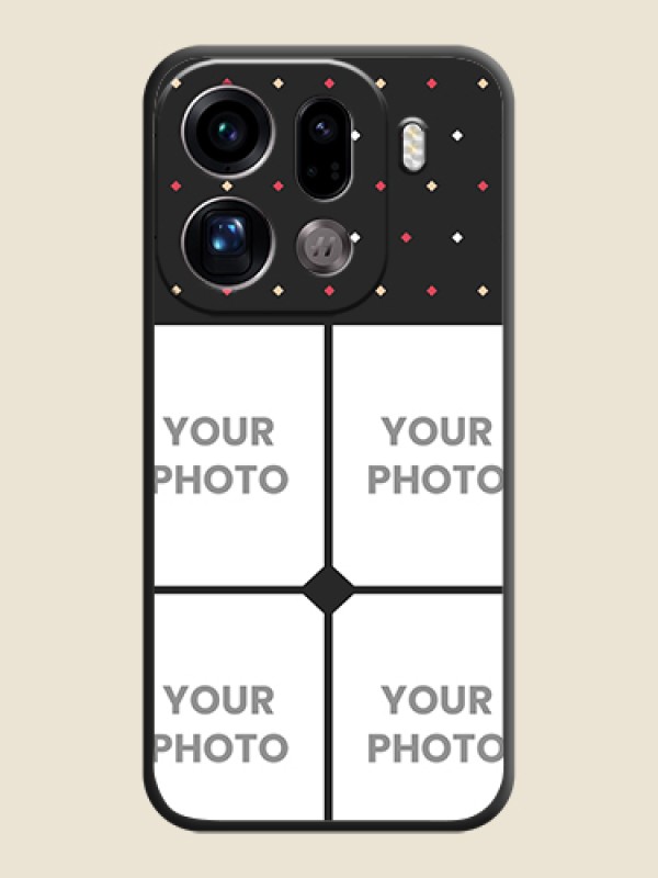 Custom Multicolor Dotted Pattern with 4 Image Holder On Space Black Custom Soft Matte Mobile Back Cover - Oppo Find X9 Pro 5G - alternate view