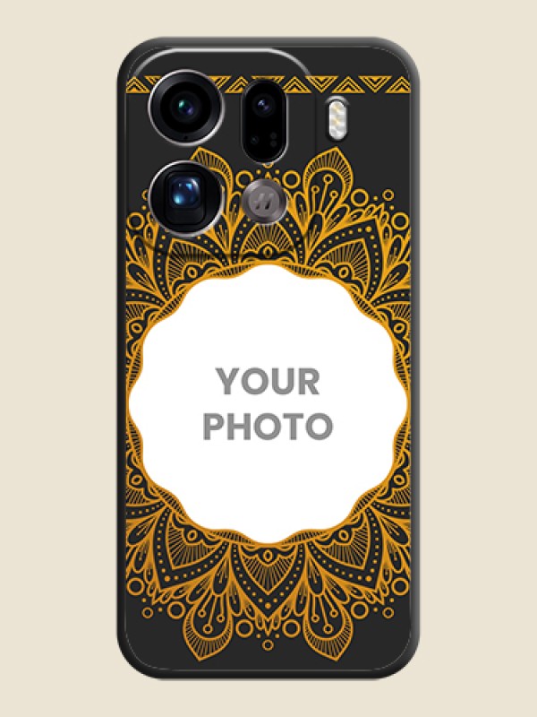 Custom Round Image with Floral Design On Space Black Custom Soft Matte Mobile Back Cover - Oppo Find X9 Pro 5G - alternate view