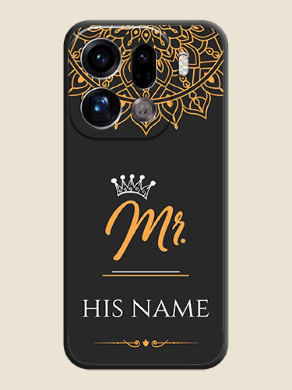 Custom Mr Name with Floral Design On Space Black Custom Soft Matte Mobile Back Cover - Oppo Find X9 Pro 5G - alternate view