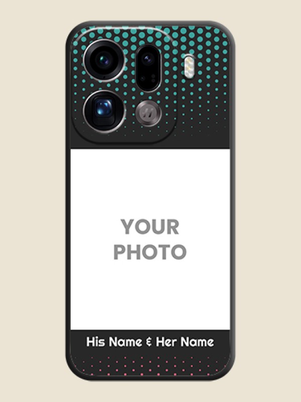 Custom Faded Dots with Grunge Photo Frame and Text On Space Black Custom Soft Matte Mobile Back Cover - Oppo Find X9 Pro 5G - alternate view