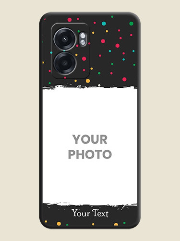 Custom Multicolor Dotted Pattern with Text on Space Black Custom Soft Matte Phone Back Cover - Oppo K10 5G - alternate view