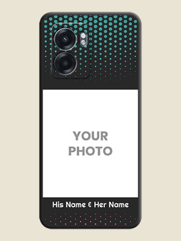 Custom Faded Dots with Grunge Photo Frame and Text on Space Black Custom Soft Matte Phone Cases - Oppo K10 5G - alternate view