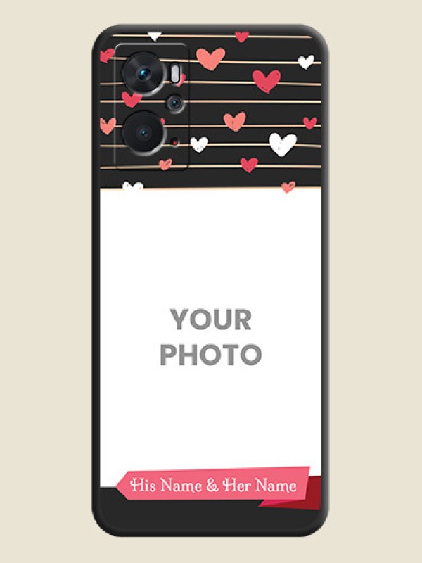 Custom Love Pattern with Name on Pink Ribbon  on Photo on Space Black Soft Matte Back Cover - Oppo K10 - alternate view
