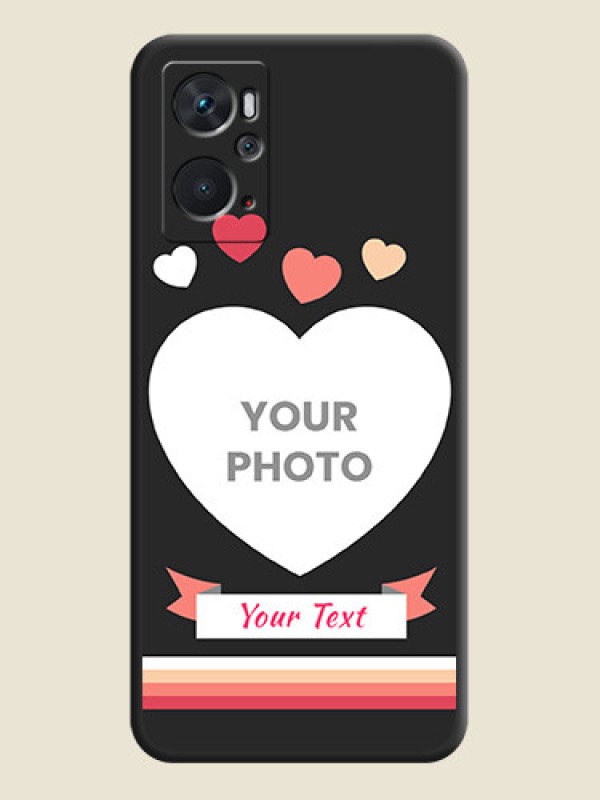 Custom Love Shaped Photo with Colorful Stripes on Personalised Space Black Soft Matte Cases - Oppo K10 - alternate view