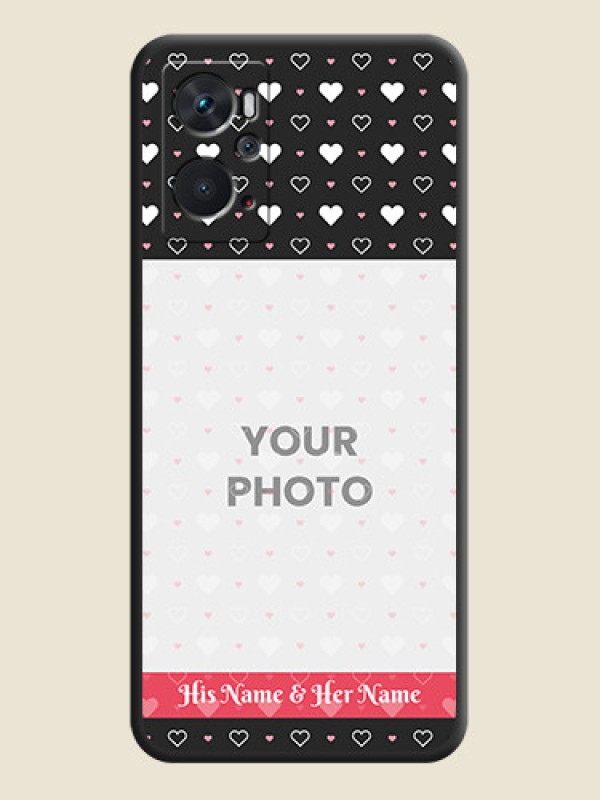 Custom White Color Love Symbols with Text Design on Photo on Space Black Soft Matte Phone Cover - Oppo K10 - alternate view