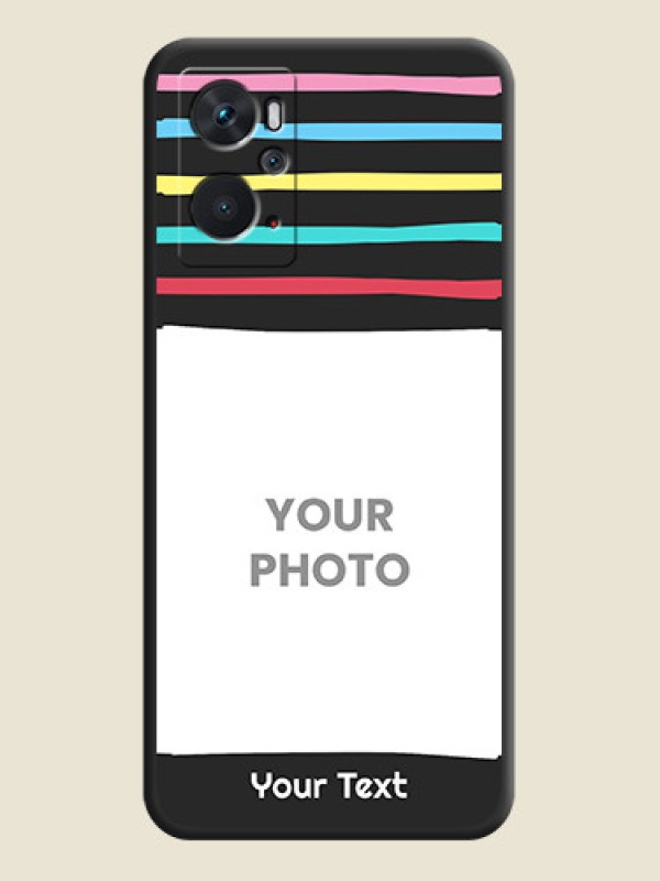 Custom Multicolor Lines with Image on Space Black Personalized Soft Matte Phone Covers - Oppo K10 - alternate view