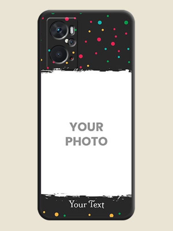 Custom Multicolor Dotted Pattern with Text on Space Black Custom Soft Matte Phone Back Cover - Oppo K10 - alternate view