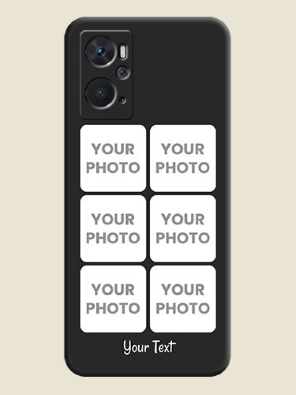 Custom Floral Art with 6 Image Holder on Photo on Space Black Soft Matte Mobile Case - Oppo K10 - alternate view
