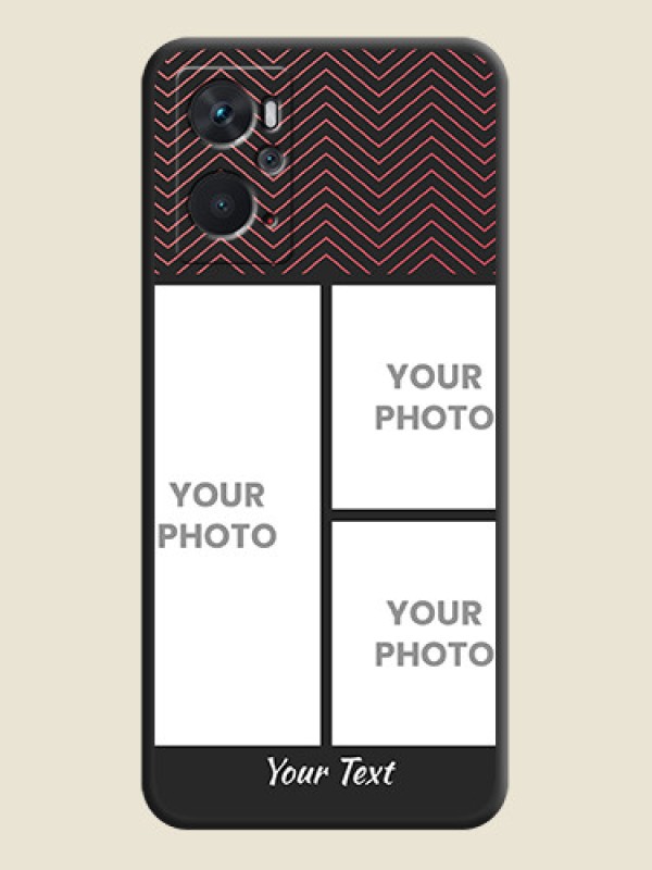 Custom Wave Pattern with 3 Image Holder on Space Black Custom Soft Matte Back Cover - Oppo K10 - alternate view