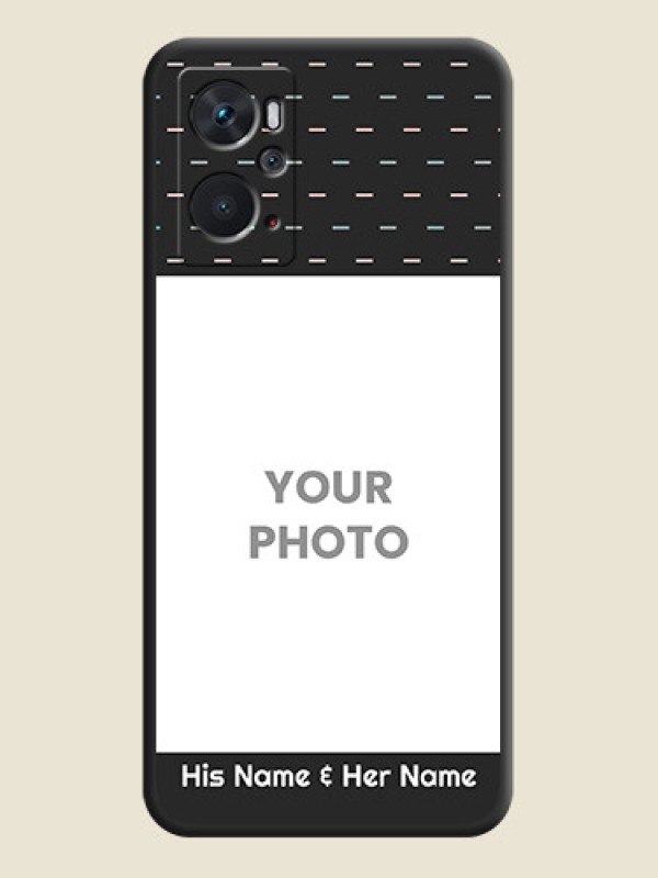 Custom Line Pattern Design with Text on Space Black Custom Soft Matte Phone Back Cover - Oppo K10 - alternate view