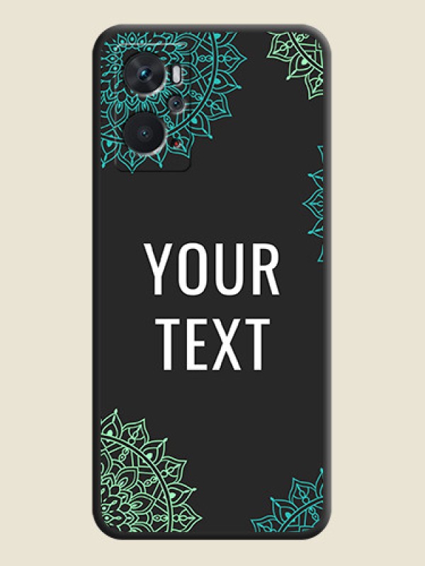 Custom Your Name with Floral Design on Space Black Custom Soft Matte Back Cover - Oppo K10 - alternate view