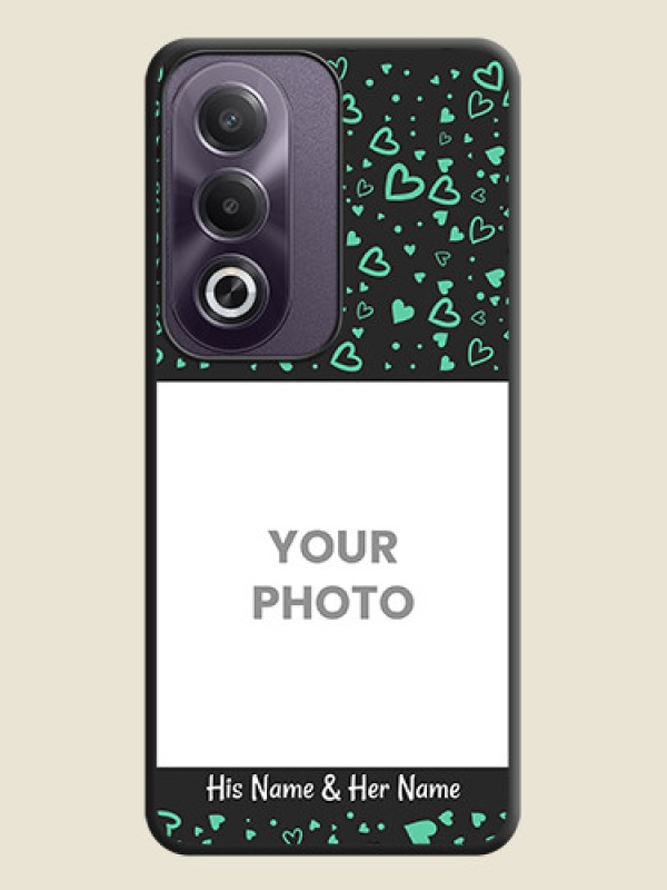 Custom Sea Green Indefinite Love Pattern on Photo On Space Black Custom Soft Matte Mobile Back Cover - Oppo K12x 5G - alternate view