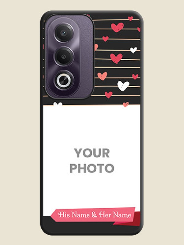 Custom Love Pattern with Name on Pink Ribbon on Photo On Space Black Custom Soft Matte Mobile Back Cover - Oppo K12x 5G - alternate view