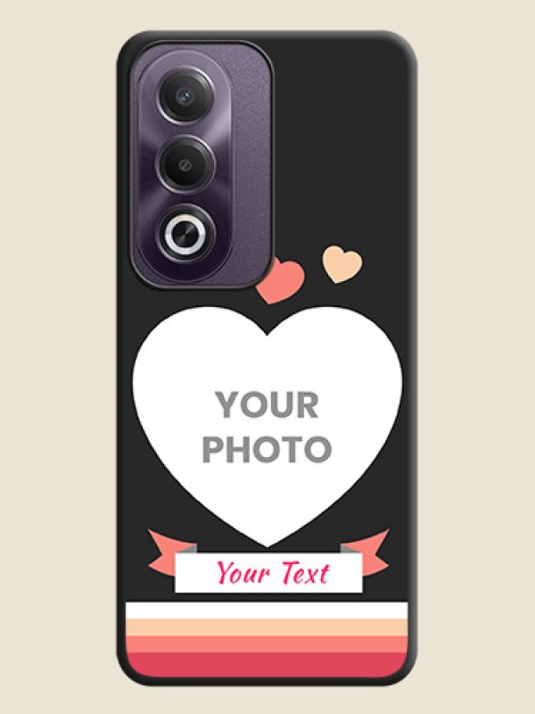 Custom Love Shaped Photo with Colorful Stripes On Space Black Custom Soft Matte Mobile Back Cover - Oppo K12x 5G - alternate view