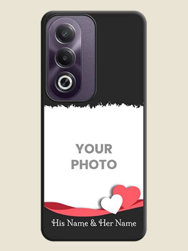 Custom Pin Color Love Shaped Ribbon Design with Text On Space Black Custom Soft Matte Mobile Back Cover - Oppo K12x 5G - alternate view