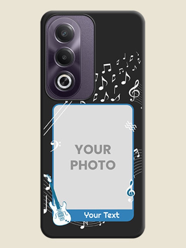 Custom Musical Theme Design with Text on Photo On Space Black Custom Soft Matte Mobile Back Cover - Oppo K12x 5G - alternate view