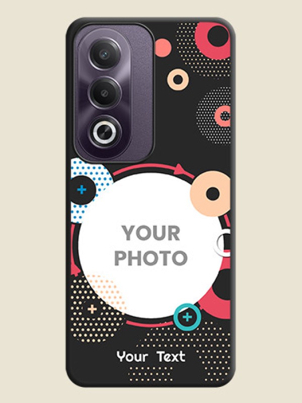 Custom Multicoloured Round Image On Space Black Custom Soft Matte Mobile Back Cover - Oppo K12x 5G - alternate view