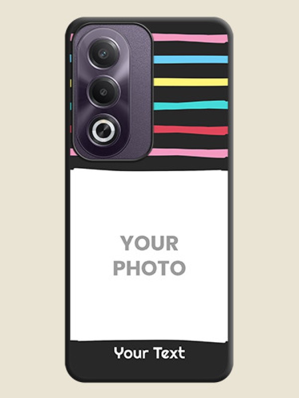 Custom Multicolor Lines with Image On Space Black Custom Soft Matte Mobile Back Cover - Oppo K12x 5G - alternate view