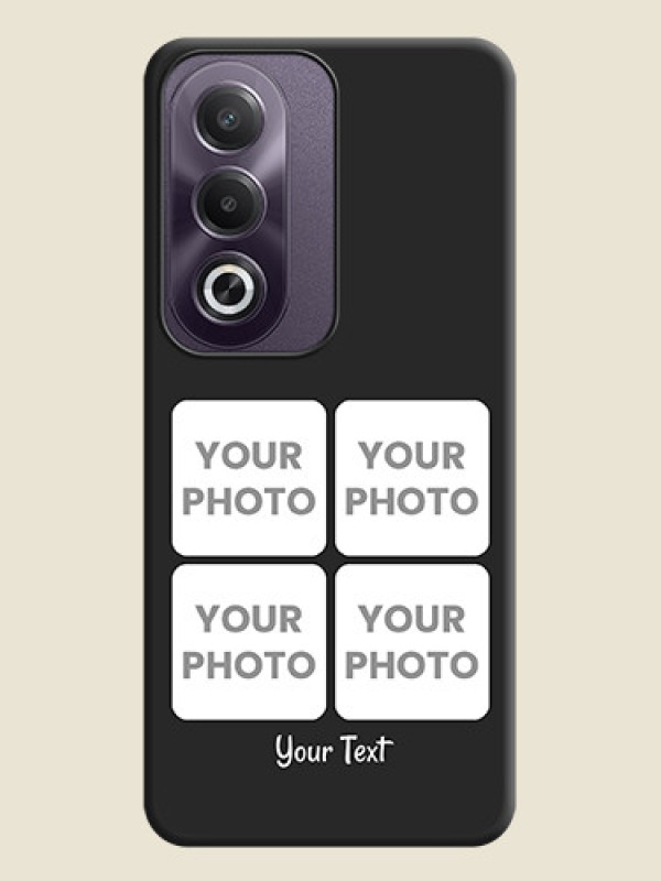 Custom Floral Art with 6 Image Holder on Photo On Space Black Custom Soft Matte Mobile Back Cover - Oppo K12x 5G - alternate view