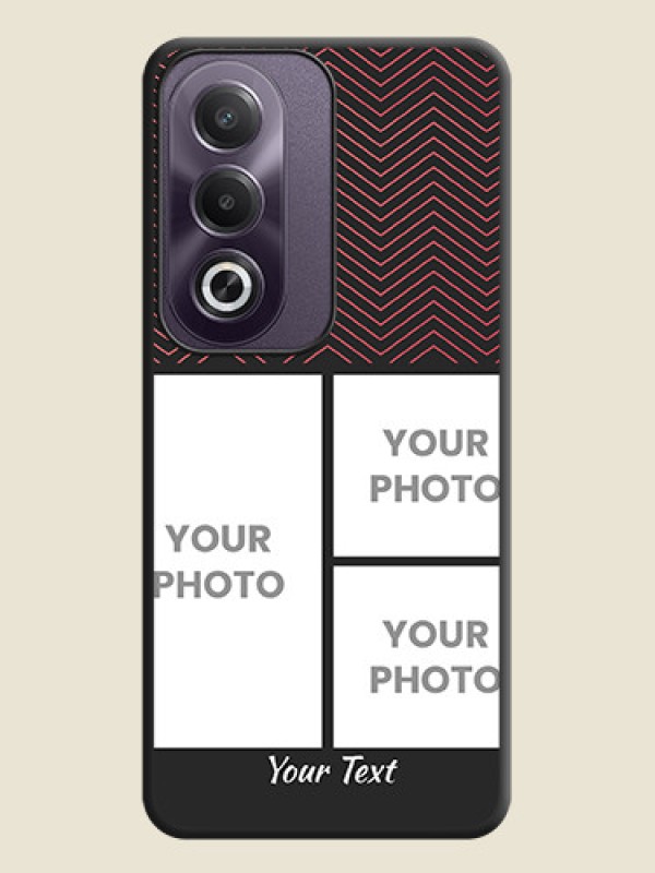 Custom Wave Pattern with 3 Image Holder On Space Black Custom Soft Matte Mobile Back Cover - Oppo K12x 5G - alternate view