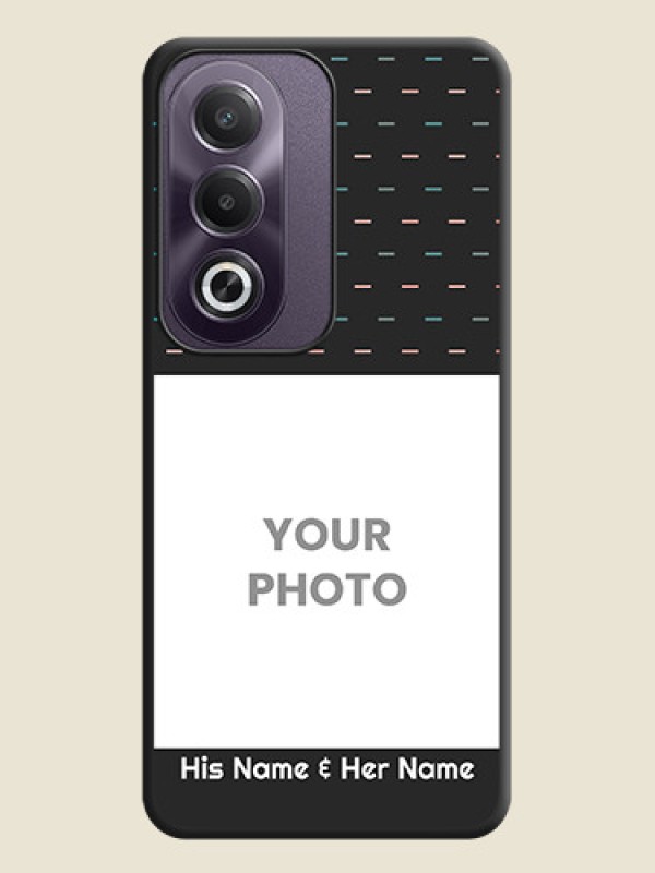 Custom Line Pattern Design with Text On Space Black Custom Soft Matte Mobile Back Cover - Oppo K12x 5G - alternate view