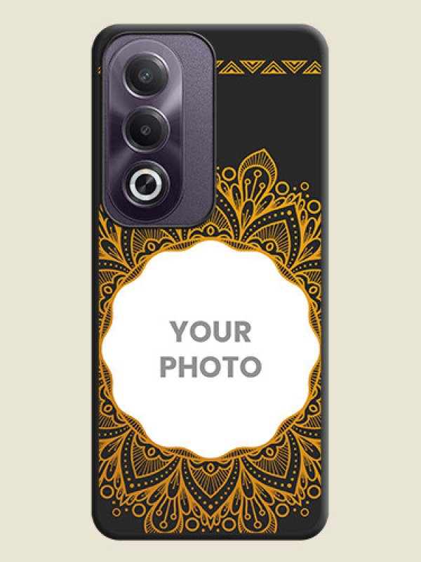 Custom Round Image with Floral Design On Space Black Custom Soft Matte Mobile Back Cover - Oppo K12x 5G - alternate view