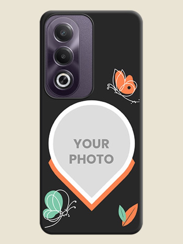 Custom Upload Pic With Simple Butterly Design On Space Black Custom Soft Matte Mobile Back Cover - Oppo K12x 5G - alternate view
