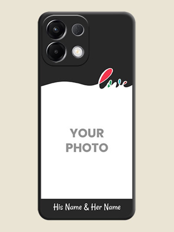 Custom Fall in Love Pattern with Picture on Photo On Space Black Custom Soft Matte Mobile Back Cover - Oppo K13 5G - alternate view